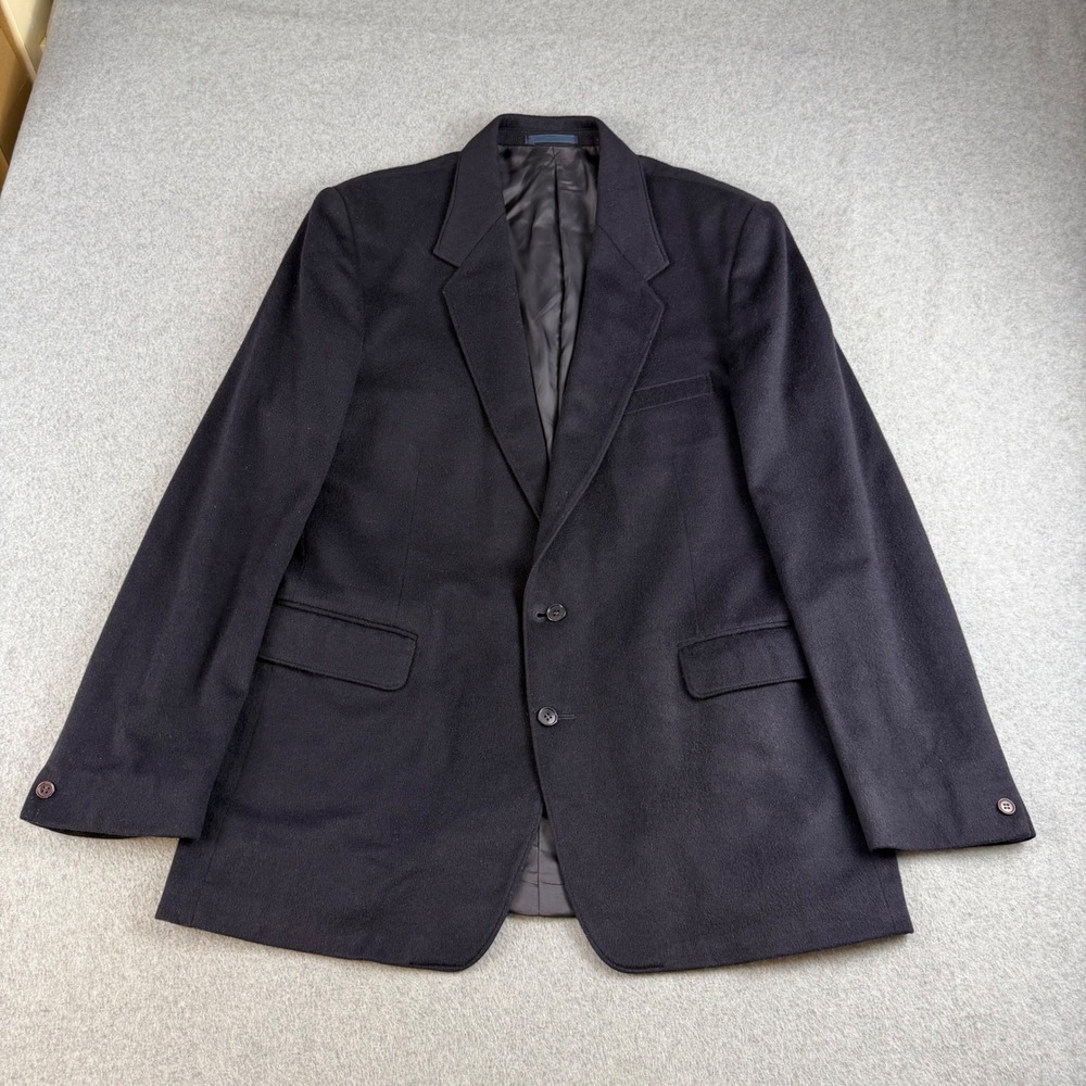 VTG Crombie Westaway Mens 46R 100% Cashmere Blazer Sport Coat Scotland Navy NOTE